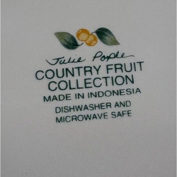 Vintage Julie Pople Avon COUNTRY FRUIT COLLECTION Porcelain Dinner Plate Set 2 - Picture 6 of 16